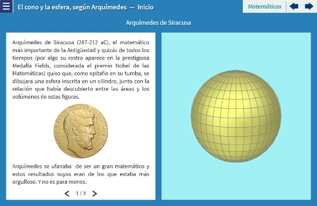 El cono y la esfera según Arquímedes.