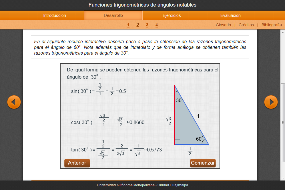Funciones trigonometricas de ángulos notables