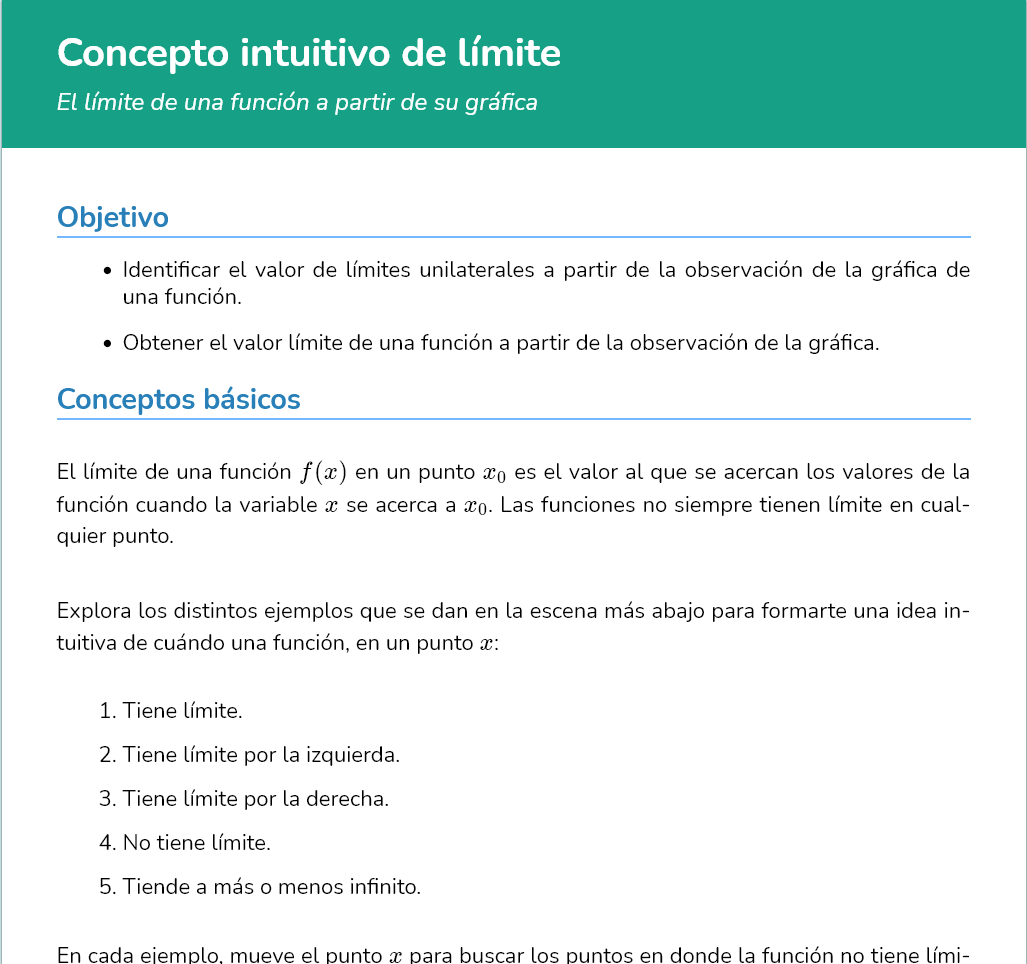 Logo Concepto intuitivo de límite
