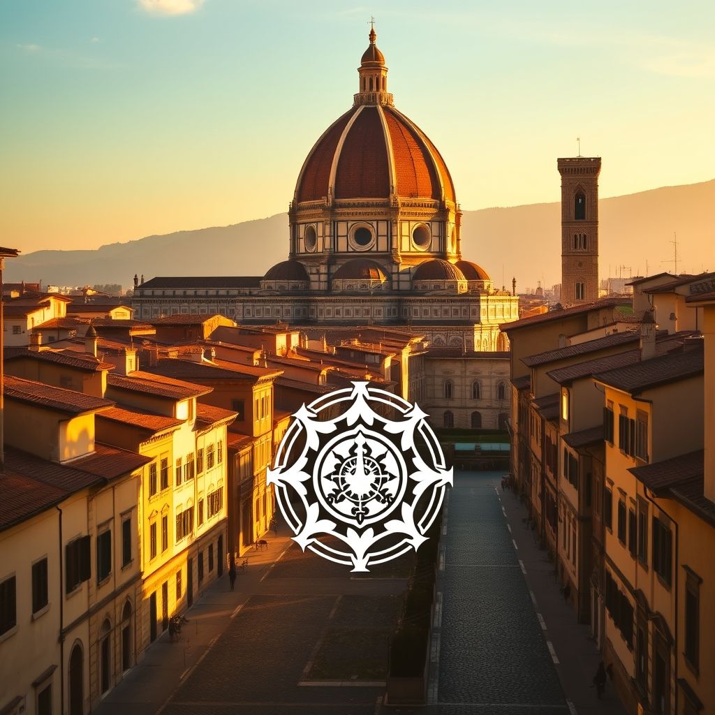 Una representación simbólica de la Florencia del siglo XV, con un pequeño símbolo alusivo a las acusaciones de sodomía que se hicieron contra Botticelli.