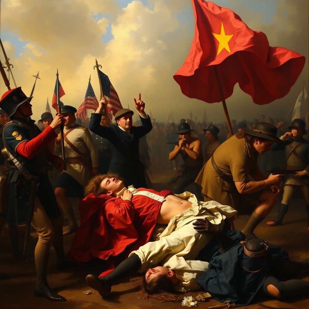 Una imagen del cuadro 'Los fusilamientos del 3 de mayo' de Francisco Goya, mostrando la ejecución de patriotas españoles por soldados franceses.