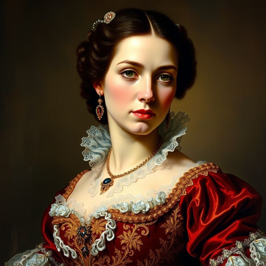 Un retrato de la Duquesa de Alba, posiblemente pintado por Francisco Goya, con una expresión misteriosa que refleja la especulación sobre su relación.