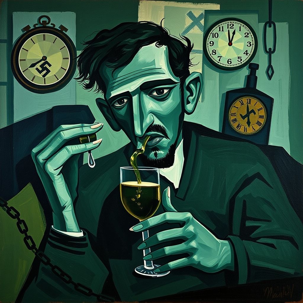 La pintura 'Retrato de Ángel Fernández de Soto' de Picasso, con un remolino de absenta y símbolos del conflicto de restitución nazi.
