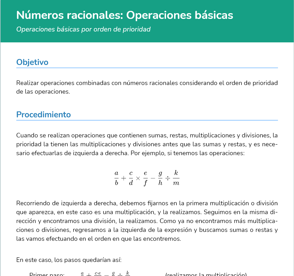 Logo Números racionales: Operaciones básicas