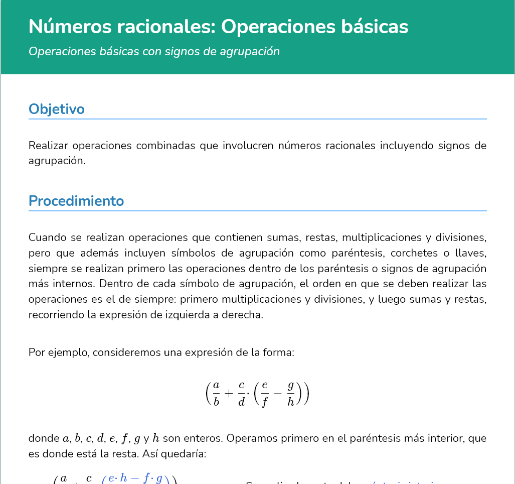 Logo Números racionales: Operaciones básicas