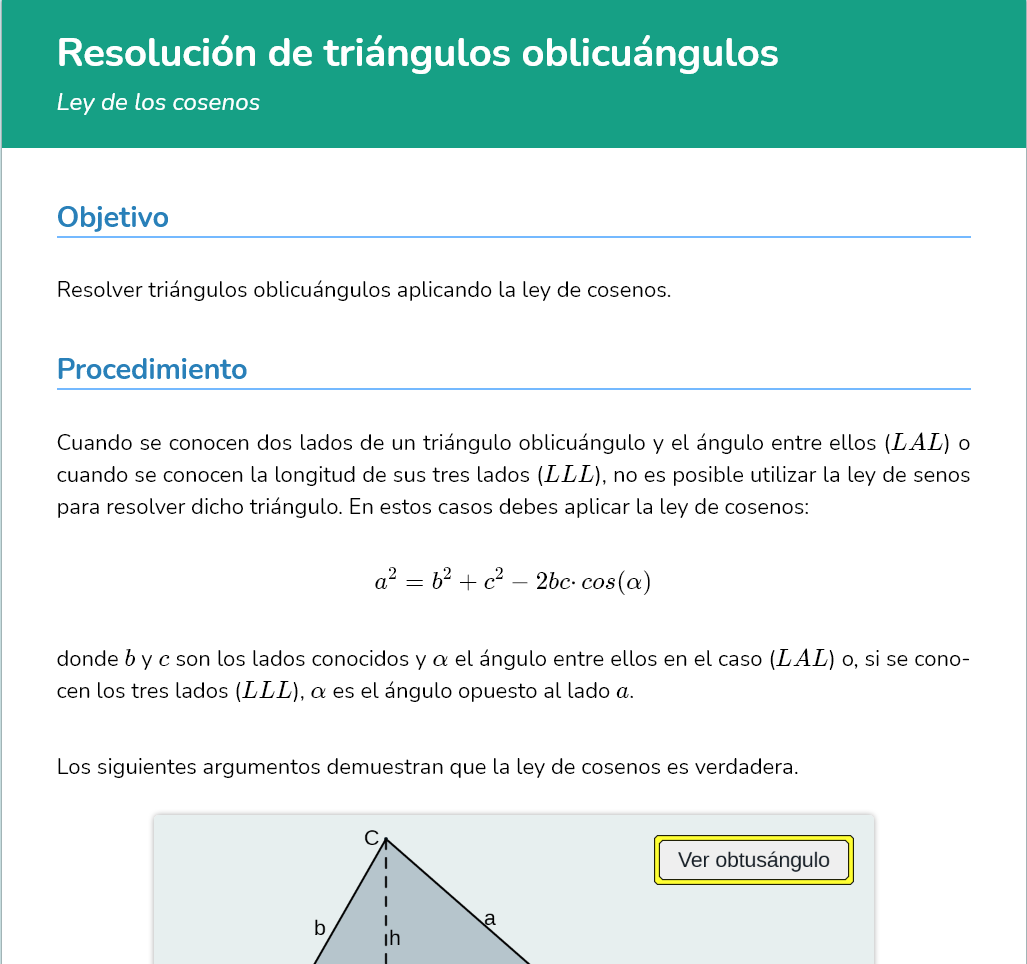 Logo Resolución de triángulos oblicuángulos