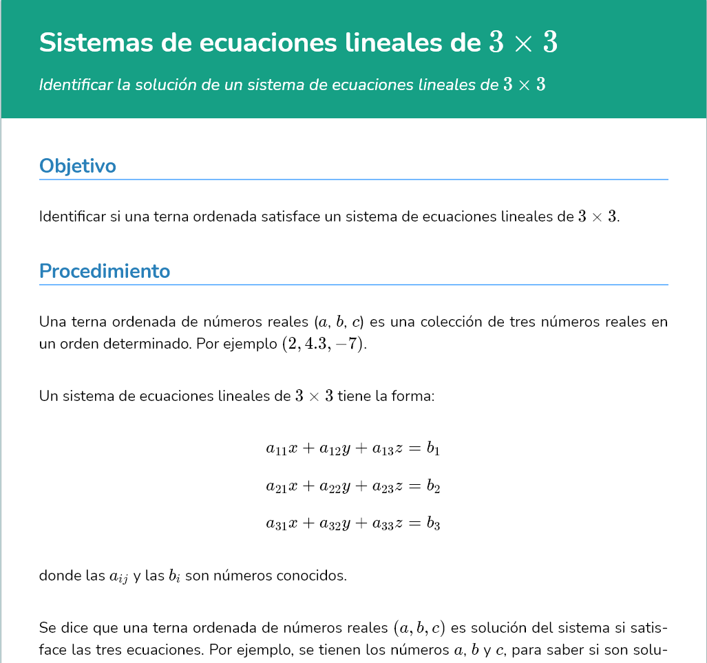 Logo Sistemas de ecuaciones lineales de 3 × 3